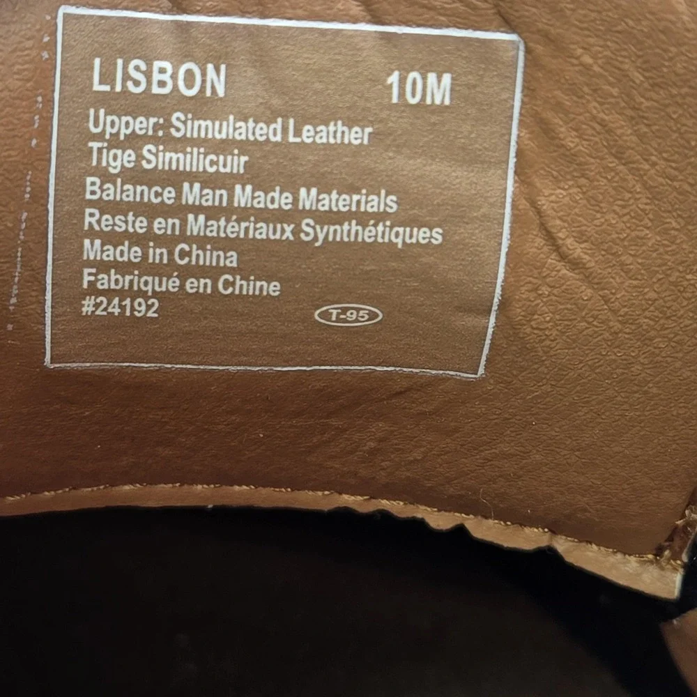 Deer Stags Shoes Mens 10 Brown Lisbon Casual Faux Leather Lace Up Comfort Padded